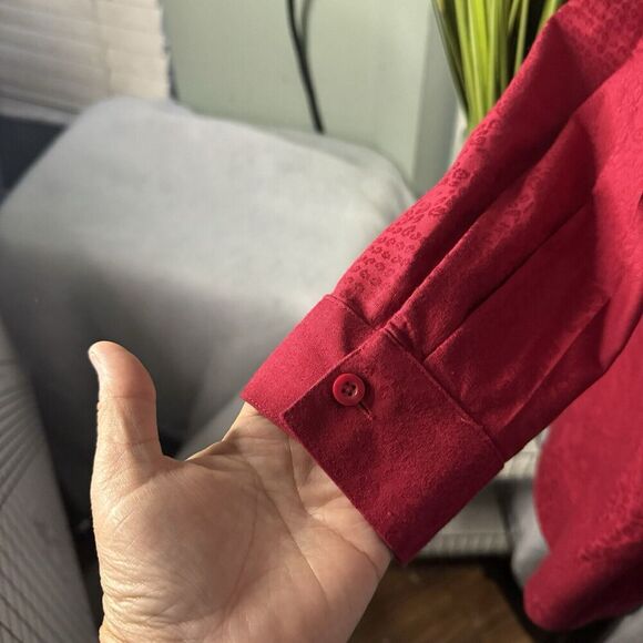 Chicos Women’s 0 US Red No Iron Animal Print Watermark Long Sleeves Workwear - Picture 5 of 11